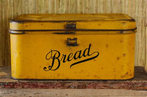 branch metal bread box|vintage metal bread box.